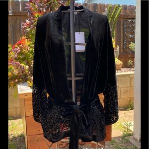 Rosemunde 3/4 sleeve Velvet and Lace Jacket
